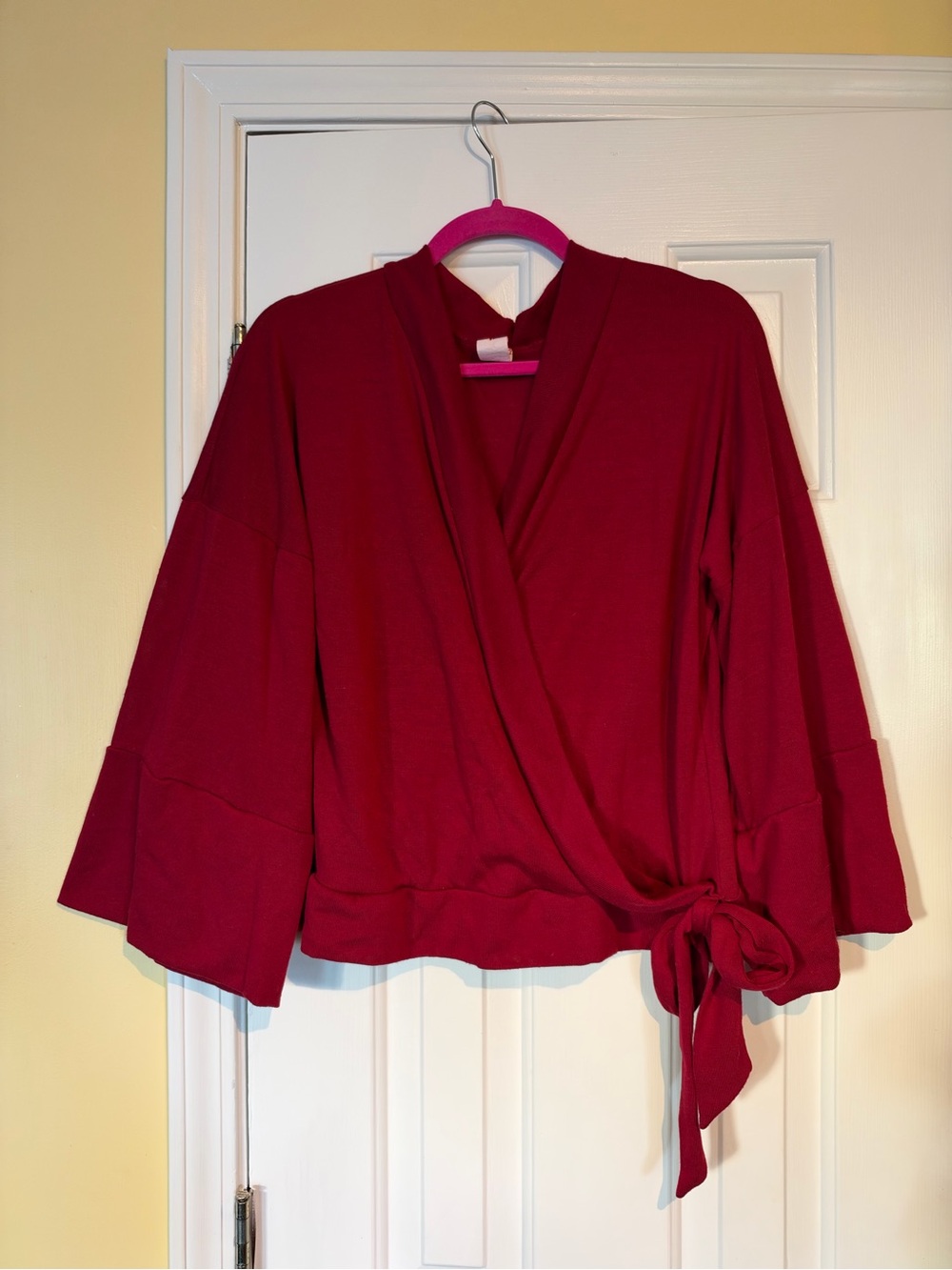 Women's Wrap Tie Top - Deep Red
